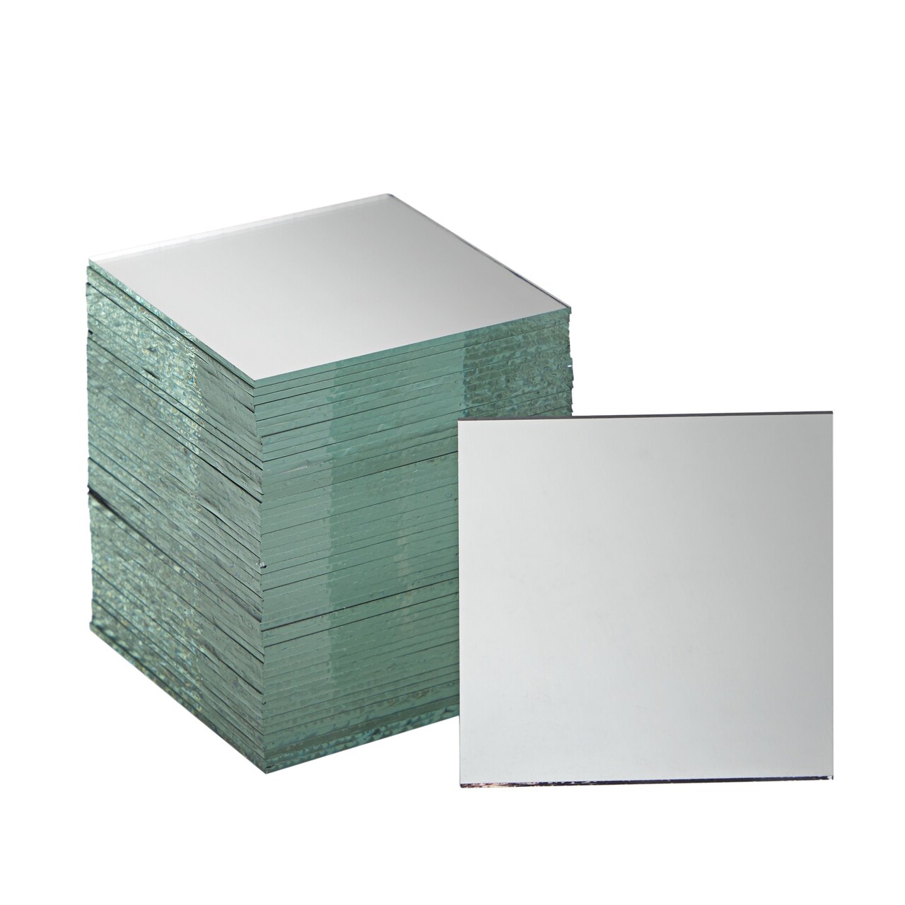50 Pack Square Mirror Tiles 3 Inches Small Glass Mirrors for
